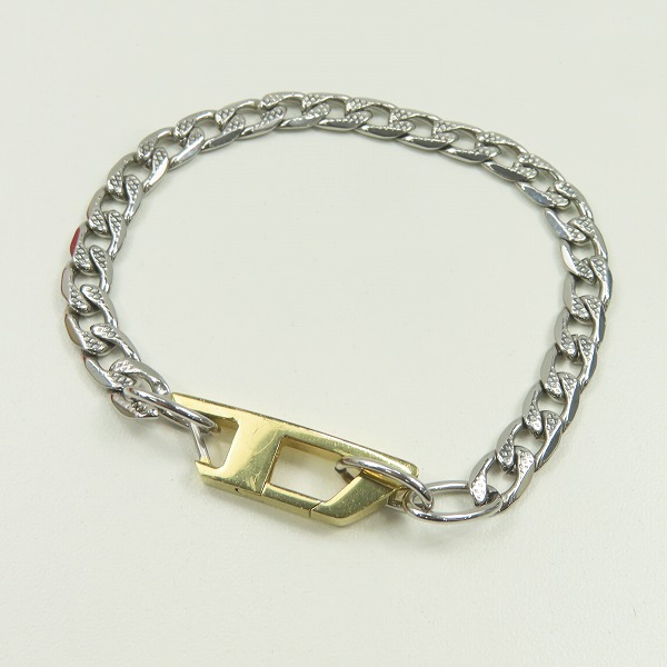 実際に弊社で買取させて頂いたDIESEL/ディーゼル Dロゴ ブレスレット シルバー×ゴールド