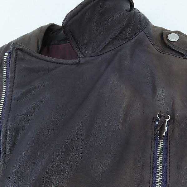 実際に弊社で買取させて頂いたCUSTOM CULTURE/カスタムカルチャー レザー ダブルライダースジャケット  101-1102/44の画像 6枚目
