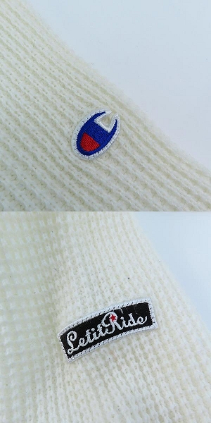 実際に弊社で買取させて頂いたChampion×Let it Ride/チャンピオン×レットイットライド ニット プルオーバーパーカー NUC63TT086/Lの画像 9枚目