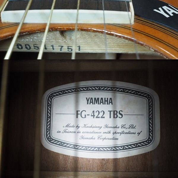 実際に弊社で買取させて頂いた★【難有り】YAMAHA/ヤマハ FG-422 TBS アコースティックギター/アコギの画像 4枚目