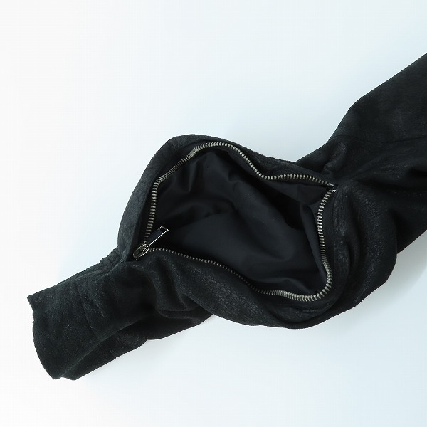 実際に弊社で買取させて頂いたRICK OWENS/リックオウエンス ラムレザージャケット RU5768/46の画像 4枚目