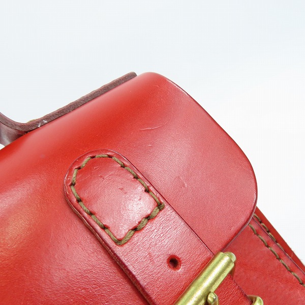実際に弊社で買取させて頂いたHERZ/ヘルツ 二本ベルトの2wayミニバッグ レザー ハンドバッグ/ショルダーバッグ レッドの画像 5枚目