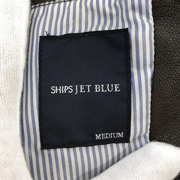 実際に弊社で買取させて頂いたSHIPS/シップス ラムレザー シングルライダースジャケットの画像 2枚目