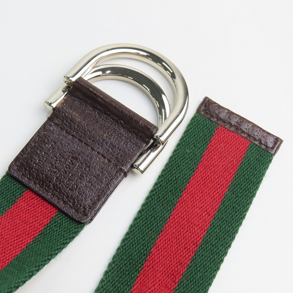 実際に弊社で買取させて頂いたGUCCI/グッチ シェリーラインダブルリングキャンバスベルト 146435の画像 2枚目