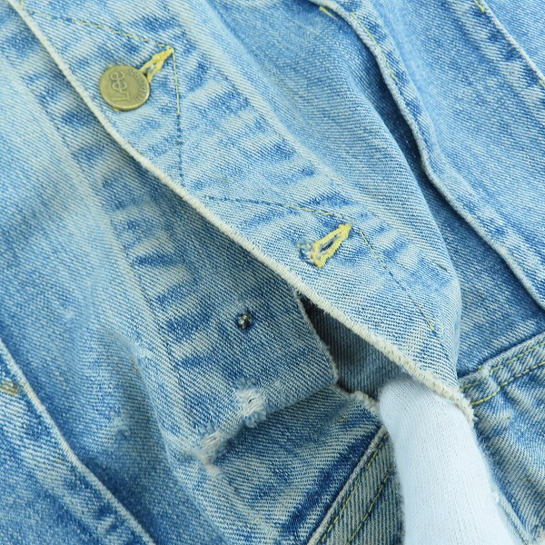 実際に弊社で買取させて頂いた【難有】Lee/リー ヴィンテージ 101-J 70s初期 四角黒タグ デニムジャケット/38の画像 8枚目