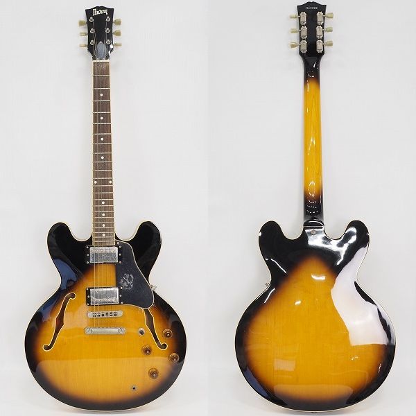 実際に弊社で買取させて頂いた★Burny/バーニー RSA-55 BS セミアコ 335タイプ エレキギター ハードケース付の画像 1枚目