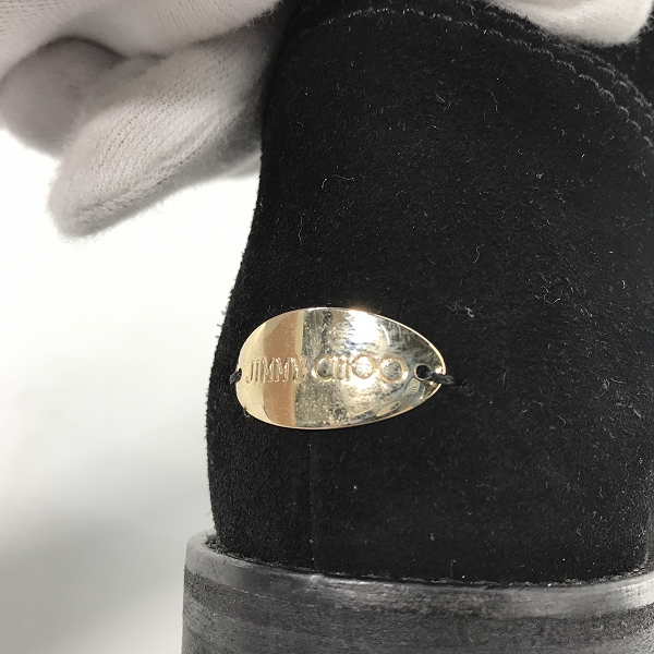 実際に弊社で買取させて頂いたJimmy Choo/ジミーチュウ ロゴプレート スウェードレザーブーツ 34の画像 7枚目