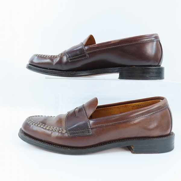 実際に弊社で買取させて頂いたAlden×Brooks brothers/オールデン×ブルックスブラザーズ  コードバン アンラインド ペニーローファー 06603/7.5Eの画像 3枚目