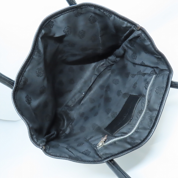 実際に弊社で買取させて頂いたCHROME HEARTS/クロムハーツ クロスパッチ レザーFSトートバッグ ブラックの画像 3枚目