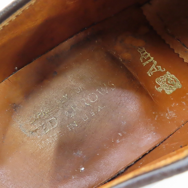 実際に弊社で買取させて頂いたALDEN/オールデン SHELL CORDOVAN LEATHER/シェルコードバンレザー プレーントゥ シューズ 990/7.5Dの画像 6枚目