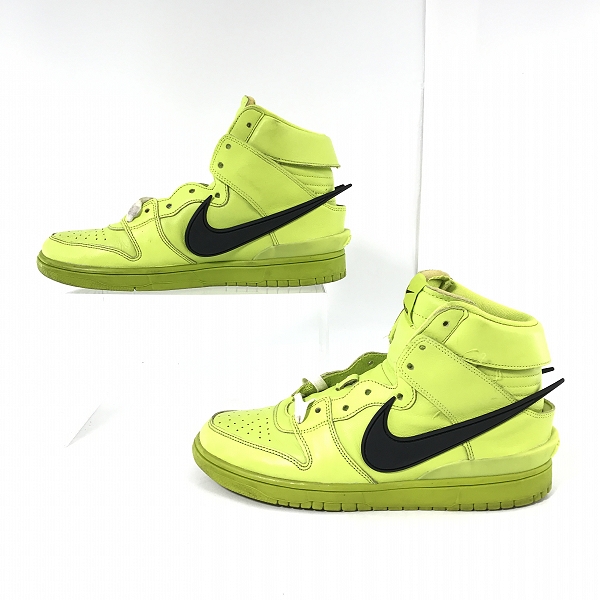 実際に弊社で買取させて頂いたNIKE×AMBUSH/ナイキ×アンブッシュ DUNK HIGH/ダンクハイ フラッシュライム CU7544-300/27.5の画像 3枚目