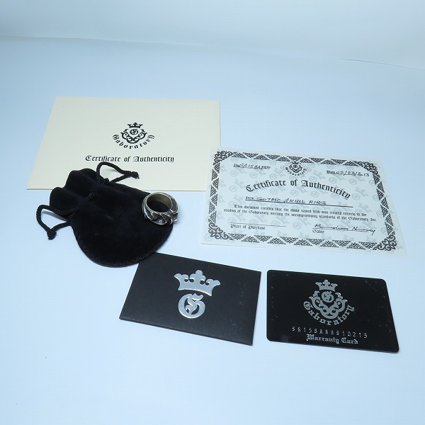 実際に弊社で買取させて頂いた【ギャラ付き】Gabor/ガボール Gaboratory/ガボラトリー GOTHIC SKULL RING/ゴシック スカル リング 19.5号の画像 9枚目