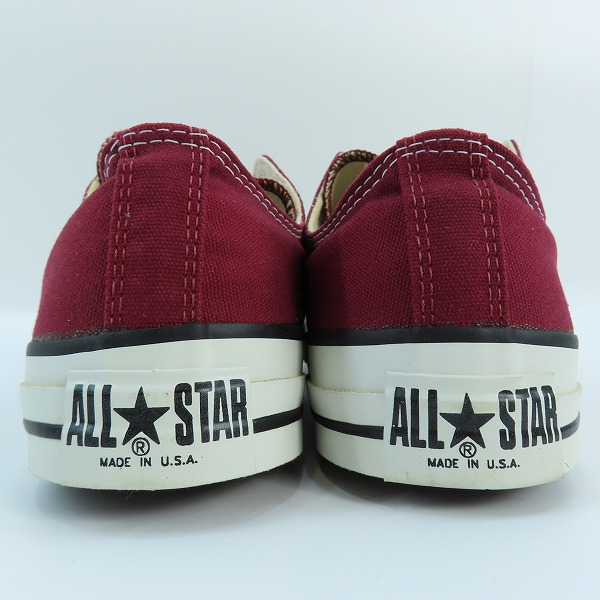 実際に弊社で買取させて頂いたCONVERSE/コンバース ALL STAR OX USA製 MAROON スニーカー M9691/8の画像 1枚目