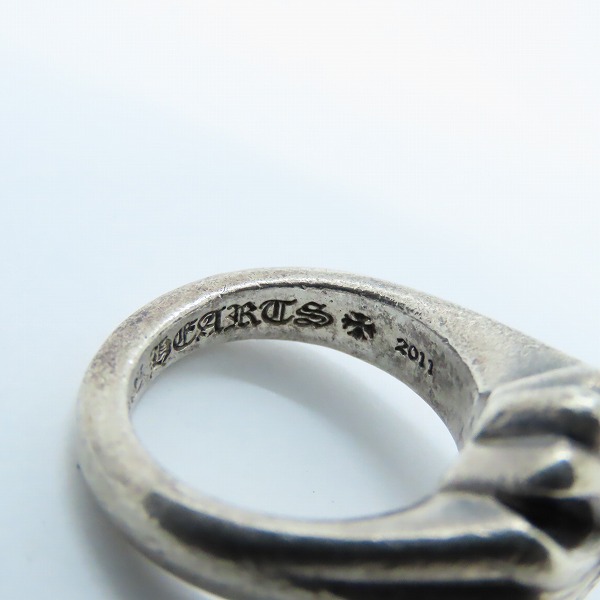 実際に弊社で買取させて頂いたCHROME HEARTS/クロムハーツ カットアウトCHプラスリング 6.5号の画像 7枚目