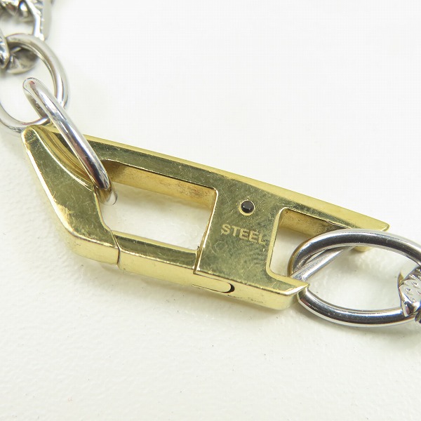 実際に弊社で買取させて頂いたDIESEL/ディーゼル Dロゴ ブレスレット シルバー×ゴールドの画像 4枚目