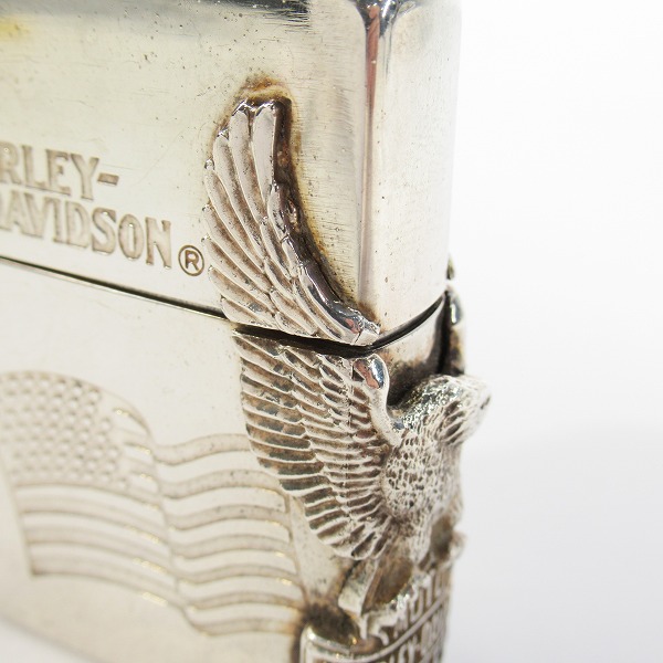 実際に弊社で買取させて頂いたZIPPO/ジッポー Harley-Davidson/ハーレーダビッドソン 星条旗 イーグルメタル貼り 1993年製の画像 7枚目