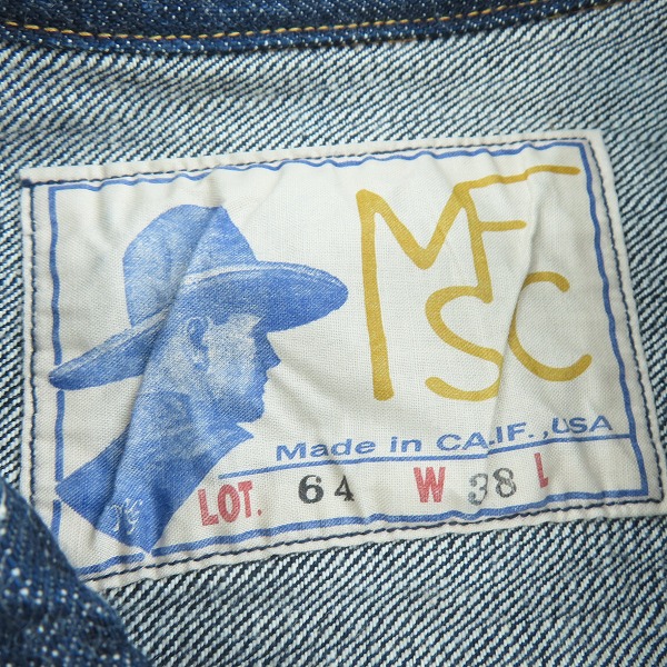 実際に弊社で買取させて頂いたMFSC/ミスターフリーダム×シュガーケーン デニムジャケット LOT 64/38の画像 2枚目