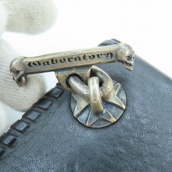 実際に弊社で買取させて頂いた【ギャラ付】Gabor/ガボール G＆クラウン スティングレイ クロスインレイ レザーウォレット クラウンＧボタンン Tバー付の画像 5枚目