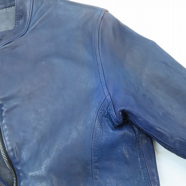 実際に弊社で買取させて頂いたBACKLASH/バックラッシュ シングルライダース ジャパンホースレザー 1606-01/Mの画像 6枚目