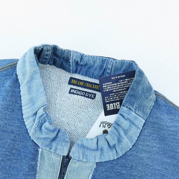 実際に弊社で買取させて頂いた【未使用】BLUE BLUE/ブルーブルー ハーフジップ 長袖 スウェット/Mの画像 7枚目