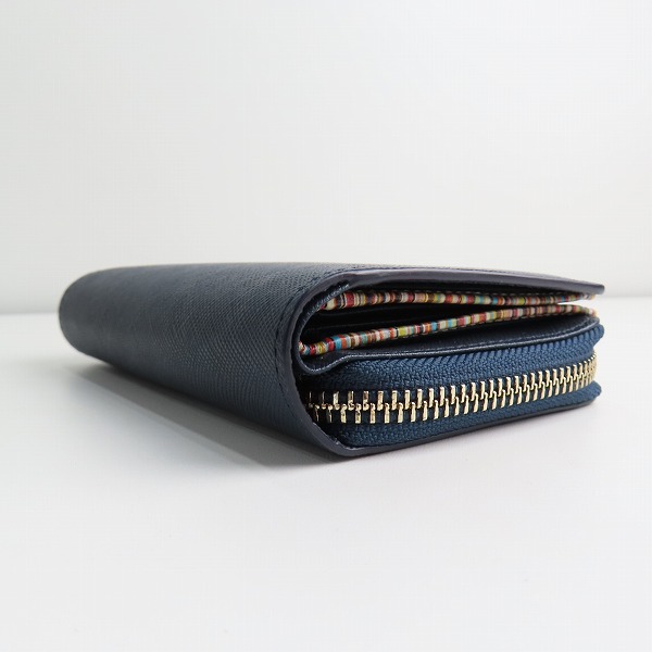実際に弊社で買取させて頂いたPaul Smith/ポールスミス 二つ折り コンパクト財布/ウォレット ネイビー PSC784の画像 2枚目