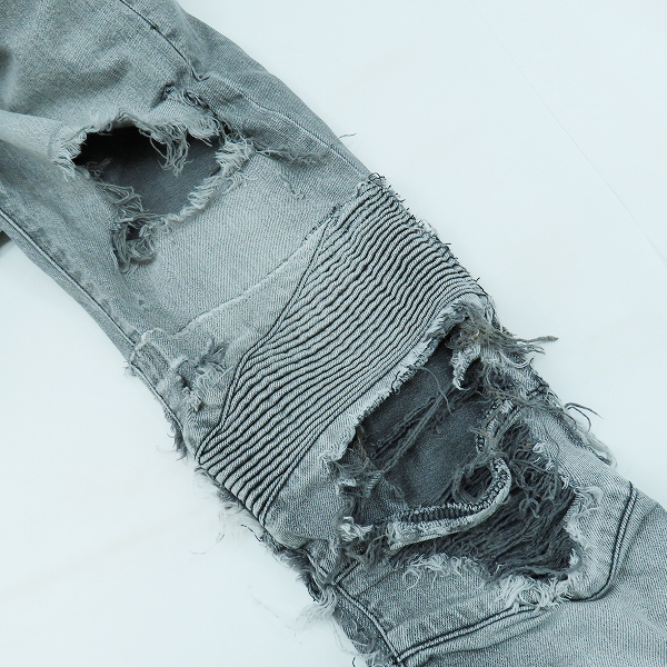 実際に弊社で買取させて頂いたBALMAIN/バルマン ダメージバイカーデニムパンツ/30の画像 9枚目