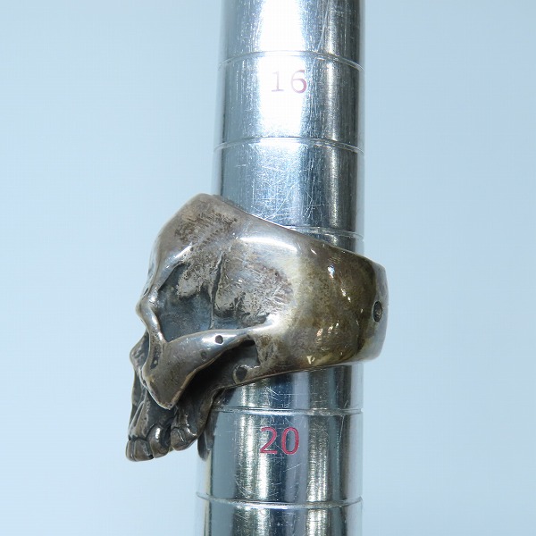 実際に弊社で買取させて頂いた【ギャラ付き】Gabor/ガボール ガボラトリー LARGE SKULL RING ｗ/OUT JAW ラージスカル リング ｗ/アウトジョー 18.5-20号の画像 7枚目