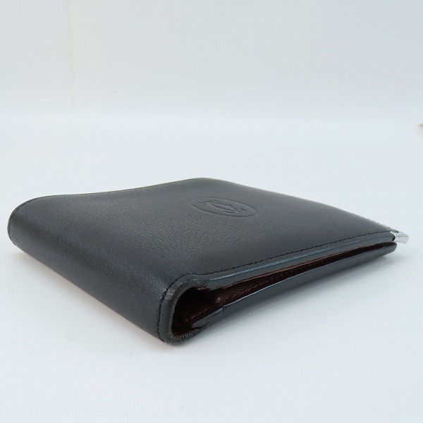 実際に弊社で買取させて頂いたCartier/カルティエ 二つ折り 財布 ブラックの画像 2枚目