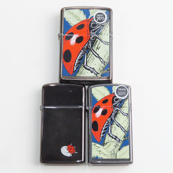 実際に弊社で買取させて頂いたZIPPO/ジッポー BARRETT SMYTHE/バレットスマイスコレクション てんとう虫 レギュラー/スリム 3点セットの画像 0枚目