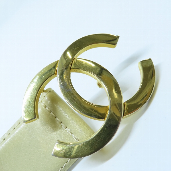 実際に弊社で買取させて頂いたCHANEL/シャネル ココマーク レザー ベルト　の画像 5枚目