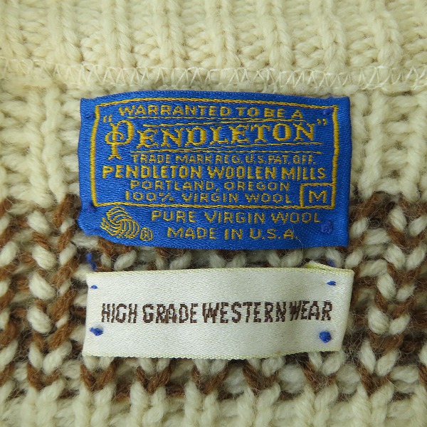 実際に弊社で買取させて頂いたPENDLETON/ペンドルトン ジップアップ カーディガンジャケット/カウチンジャケット/Mの画像 2枚目