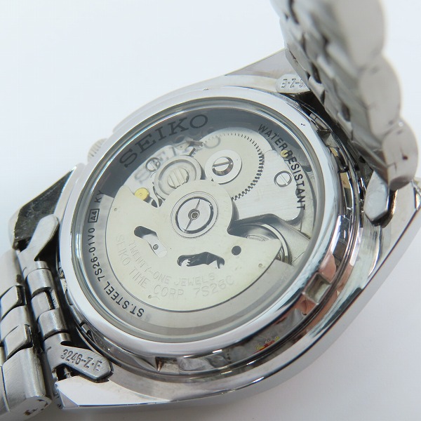 実際に弊社で買取させて頂いたSEIKO/セイコー 5/ファイブ AUTOMATIC 21 JEWELS ST.STEEL 自動巻き 腕時計 7S26-01V0の画像 4枚目