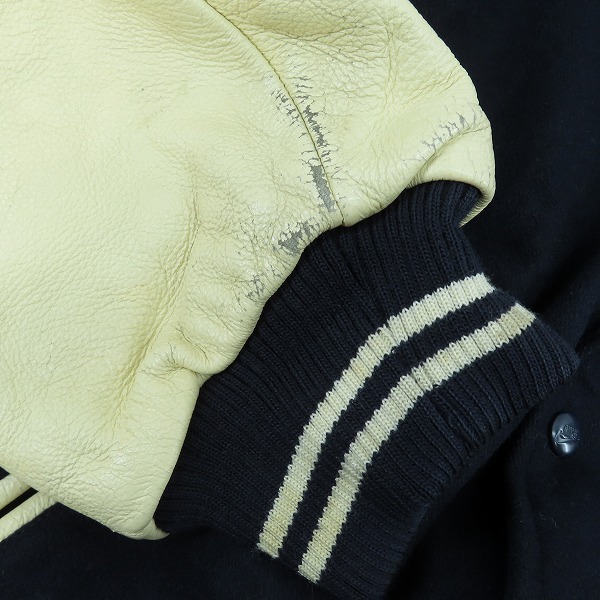 実際に弊社で買取させて頂いたNIKE/ナイキ 90s/ビンテージ  フライトクラブ #23マイケル・ジョーダン 袖レザー切替スタジャン Lの画像 6枚目