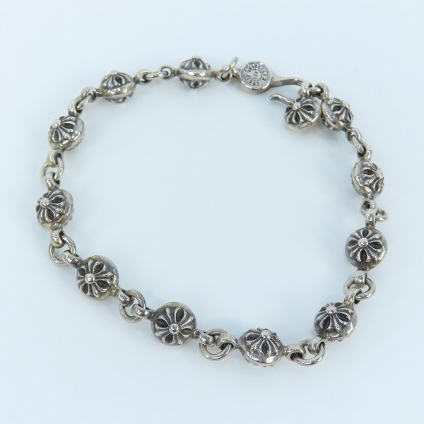 実際に弊社で買取させて頂いたCHROME HEARTS/クロムハーツ #1 クロスボール ブレスレット 12リンク