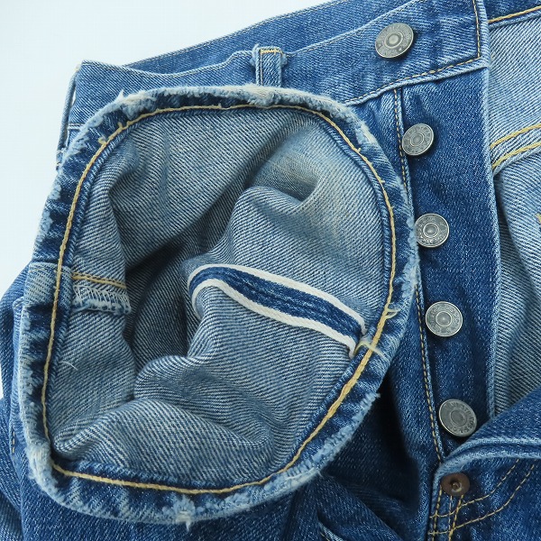 実際に弊社で買取させて頂いたLEVIS/リーバイス ボタン裏刻印無し/片面ビッグE/均等V/隠しリベット デニムパンツ/ジーンズの画像 2枚目
