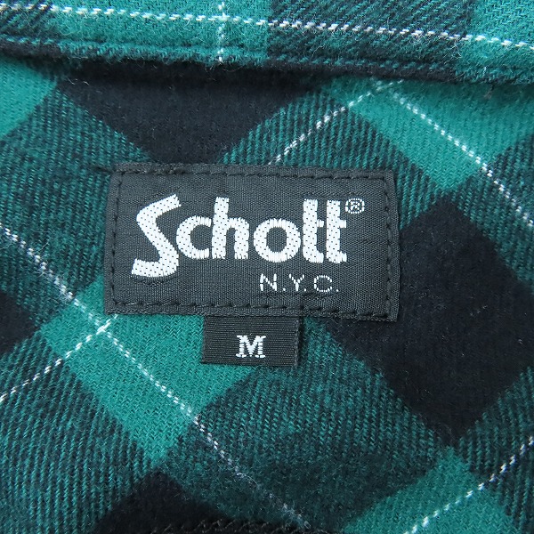 実際に弊社で買取させて頂いた【未使用】schott/ショット N.Y.C チェック 長袖シャツ 3195055/Mの画像 2枚目