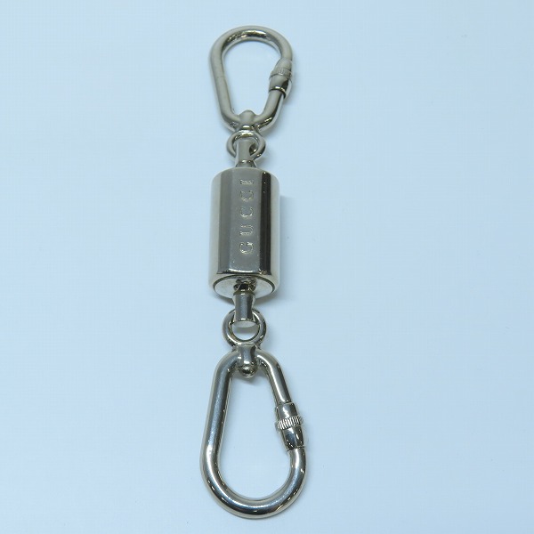 実際に弊社で買取させて頂いたGUCCI/グッチ ダブルフック ロゴ キーホルダー/キーリングの画像 2枚目