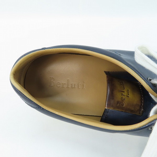 実際に弊社で買取させて頂いたBERLUTI/ベルルッティ ローカットスニーカー ネイビー 1126/8の画像 4枚目