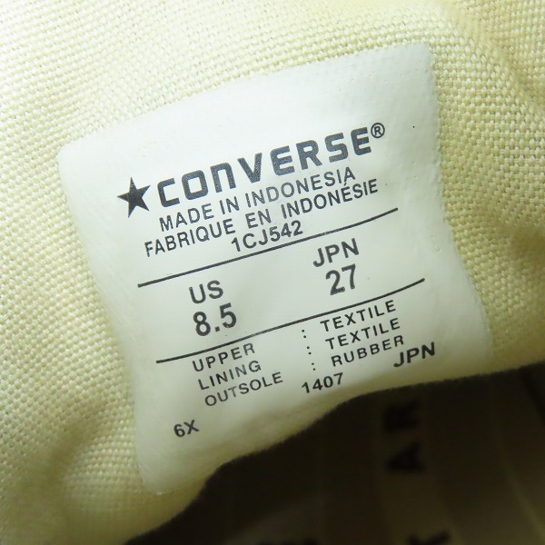 実際に弊社で買取させて頂いたCONVERSE/コンバース ADDICT/アディクト CHUCK TAYLOR/チャックテイラー 1CJ542 /27.0の画像 5枚目