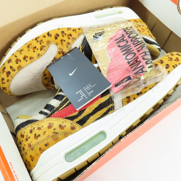 実際に弊社で買取させて頂いた【観賞用】NIKE×ATMOS/ナイキ×アトモス AIR MAX 1 SUPREME アニマルパック ハラコ/315763-761/27.0の画像 8枚目