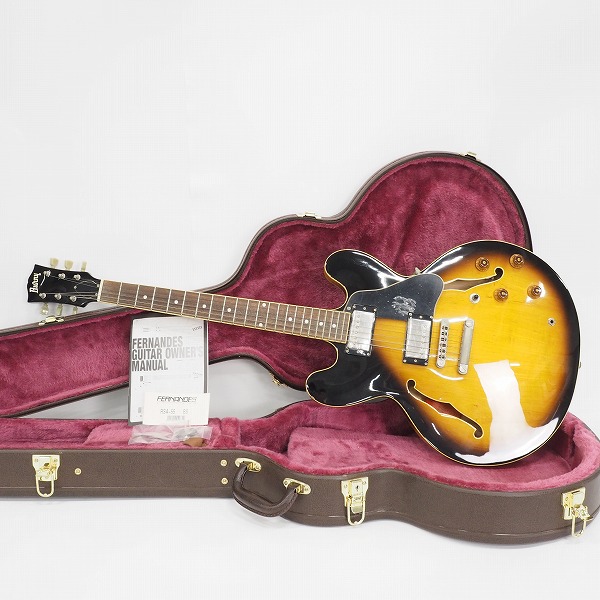 実際に弊社で買取させて頂いた★Burny/バーニー RSA-55 BS セミアコ 335タイプ エレキギター ハードケース付