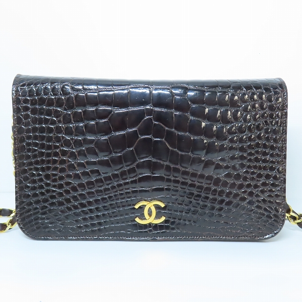 実際に弊社で買取させて頂いたCHANEL/シャネル ヴィンテージ クロコダイル チェーンショルダーバッグ