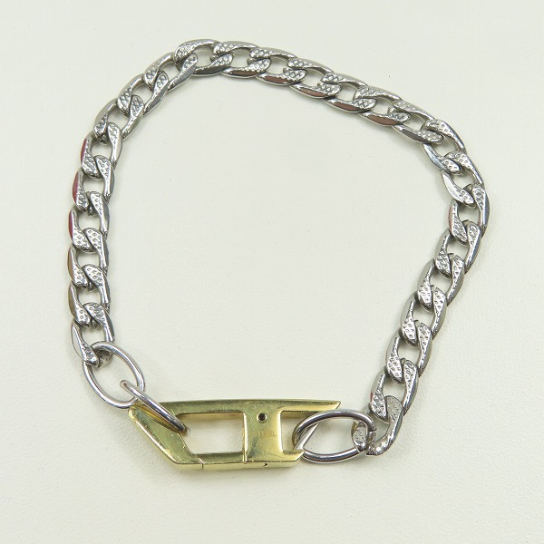 実際に弊社で買取させて頂いたDIESEL/ディーゼル Dロゴ ブレスレット シルバー×ゴールドの画像 3枚目