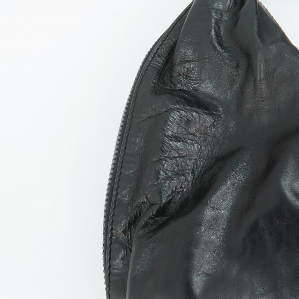 実際に弊社で買取させて頂いたBACKLASH/バックラッシュ レザー 三日月形ショルダーバッグ/バナナバッグ ビッグサイズの画像 5枚目