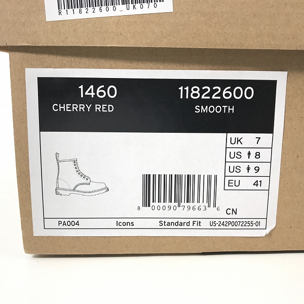 実際に弊社で買取させて頂いたDr.Martens/ドクターマーチン 8EYE BOOT/8ホール ブーツ チェリーレッド 11822600/UK7の画像 8枚目