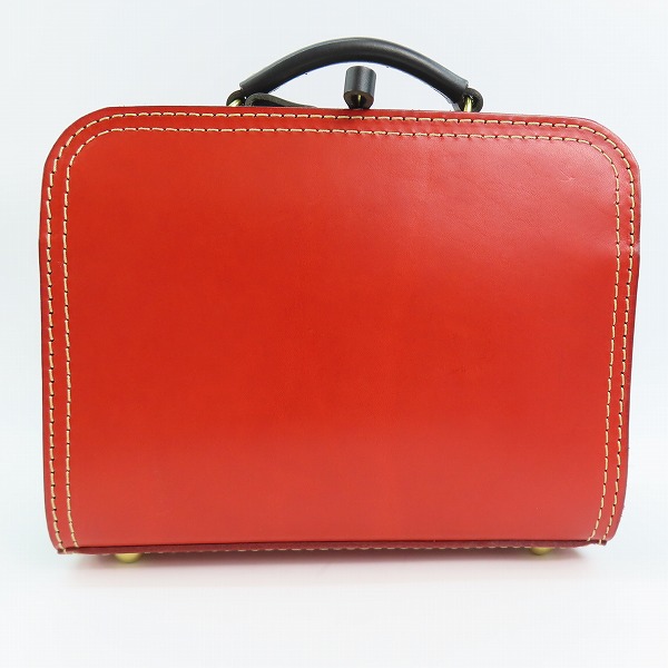 実際に弊社で買取させて頂いたHERZ/ヘルツ ラウンドファスナー 2way レザー ハンドバッグ/ショルダーバッグ レッド×ブラックの画像 1枚目