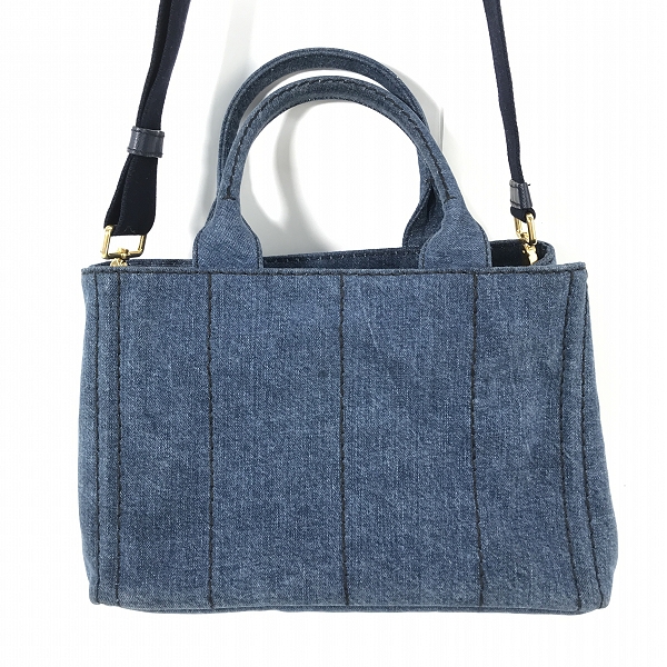 実際に弊社で買取させて頂いた【ギャラ付き】PRADA/プラダ CANAPA/カナパ デニム 2WAY ハンド/ショルダー バッグ 1BG439の画像 1枚目