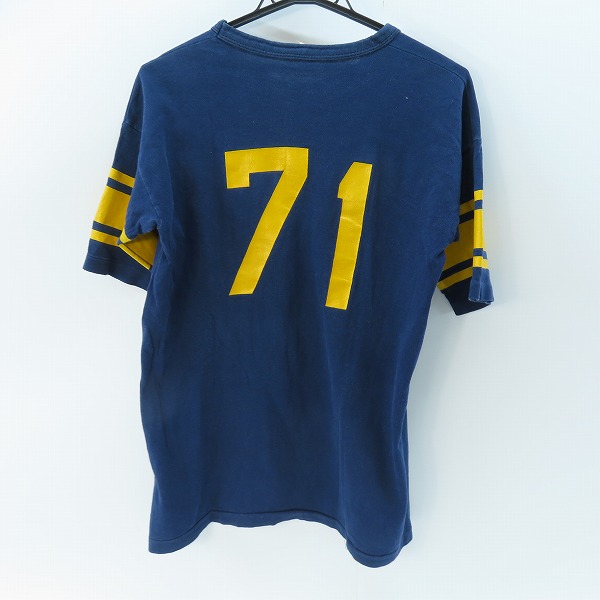 実際に弊社で買取させて頂いたChampion/チャンピオン プロダクツタグ ヴィンテージ/ビンテージ BYU71 Tシャツ ネイビー/XLの画像 1枚目
