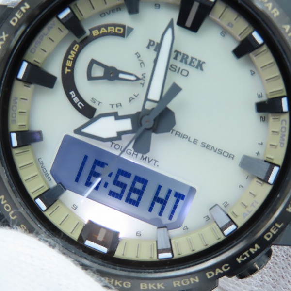 実際に弊社で買取させて頂いたCASIO/カシオ PROTREK プロトレック クライマーライン 電波ソーラー 腕時計 PRW-61LD-5JFの画像 4枚目