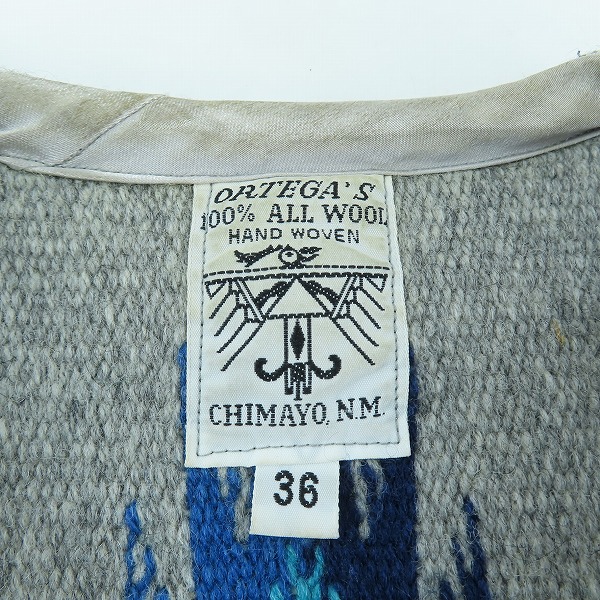 実際に弊社で買取させて頂いたORTEGA'S/オルテガ チマヨベスト グレー/36の画像 2枚目